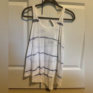 Anthropologie White and Blue Striped Tank Top